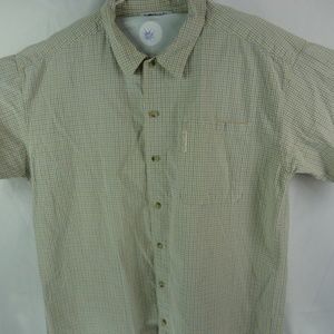 Columbia Blue & Yellow Plaid men's Button Shirt L